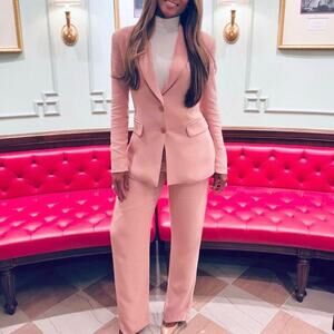 Revolve LITA by Ciara High Waist Wide Leg Trousers Pink‎ Lotus Nwt